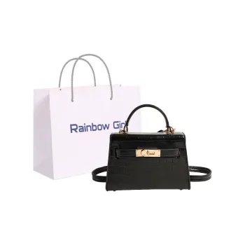 Rainbow Girl PU One Shoulder Handbag Women's Black/Brown/White/Pink/Yellow