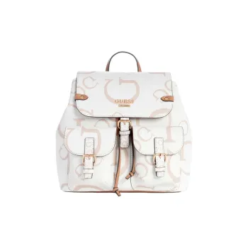 GUESS Coated Canvas Backpack Women's White