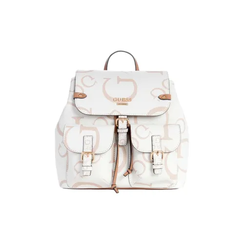 GUESS Coated Canvas Backpack Women's White