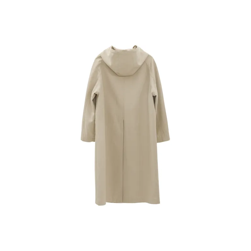 Fstudio Long Hooded Trench Coat Women's Khaki-1
