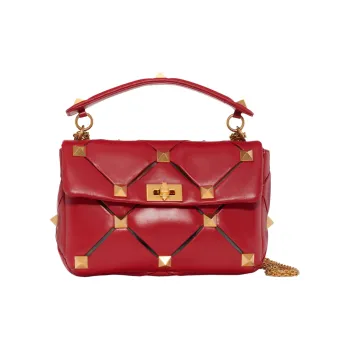Valentino Calfskin Portable Crossbody Bag Shoulder Bag Large Size Women's Red