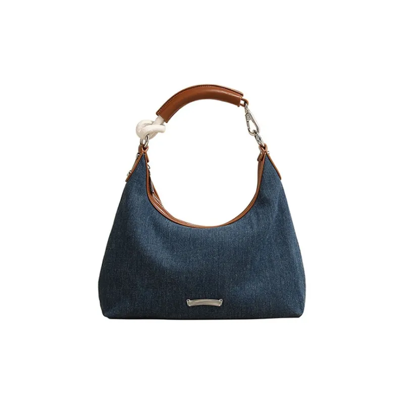 HAWA Denim Tote Bag Shopping Bag Shoulder Bag Handbag Crossbody Bag Shoulder Bag Medium Size Women's Denim Blue-1