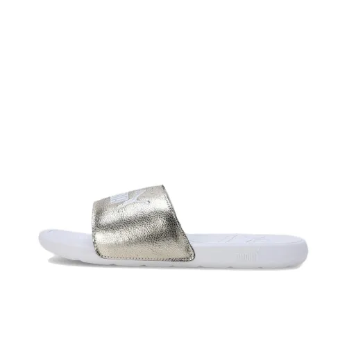 PUMA Cool Cat 2.0 Slide Slippers Unisex White Gold