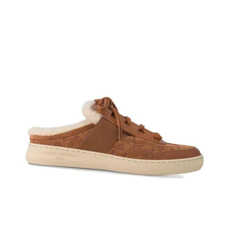 LOUIS VUITTON Lous Abrasion Resistant Wrap toe Slippers Women's Tan-1