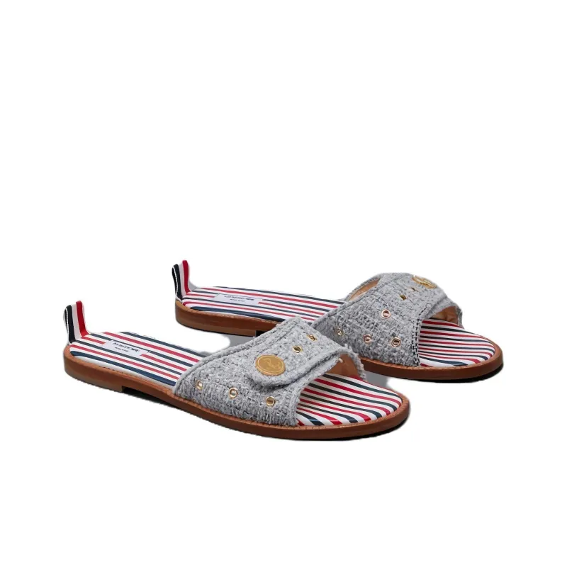 THOM BROWNE Tweed Slip-On Sandals Women's-3