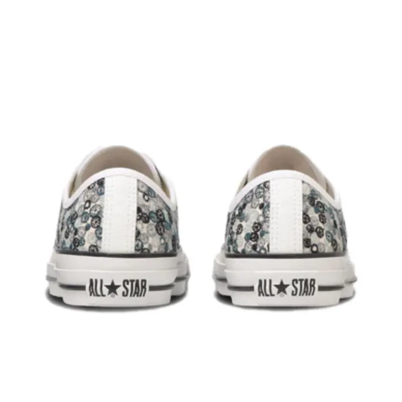 Converse All Star Anti Slip Wear Resistant Low Top Canvas Shoes Women's Green White-4