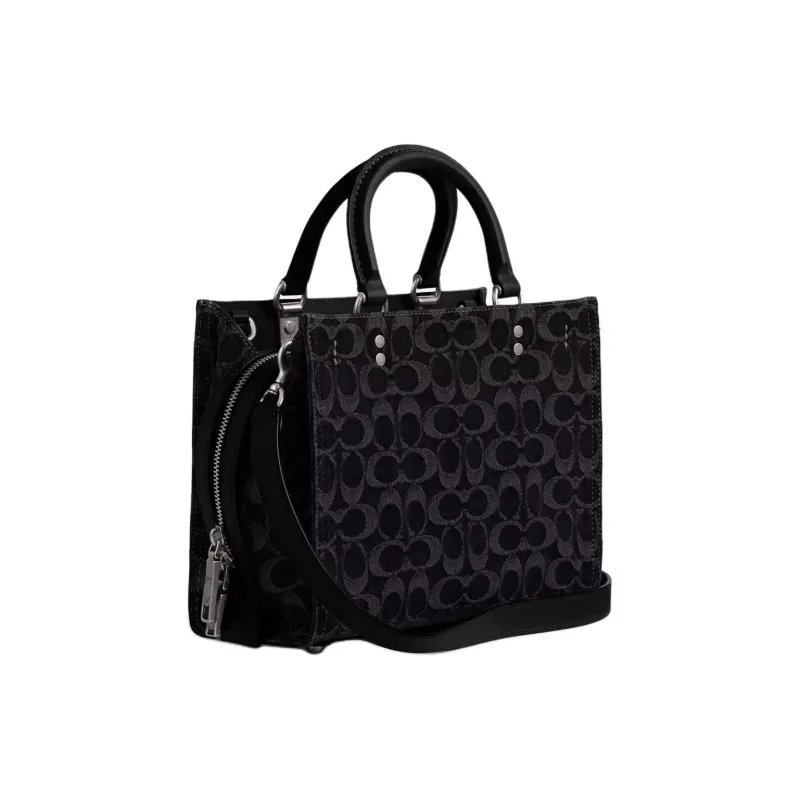 COACH Rogue Denim Portable Crossbody Bag, Shoulder Bag Medium Size Women's Black-1