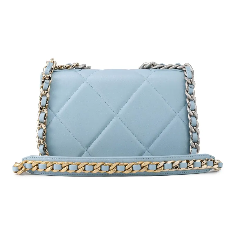 CHANEL 19Bag Lambskin Handbag, Shoulder Bag, Crossbody Bag Women's Light Blue-2