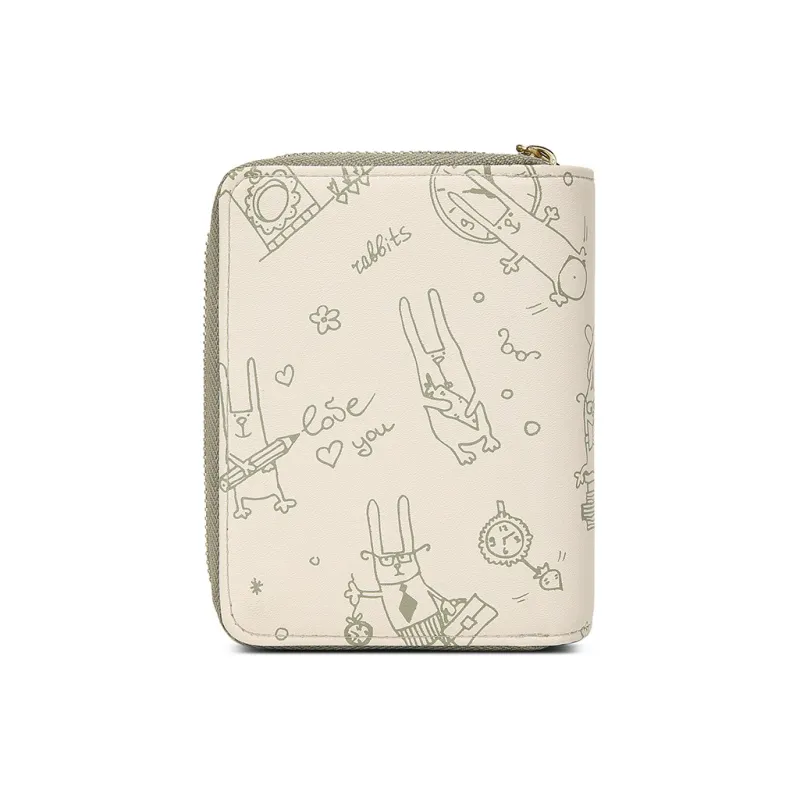 MEXICAN Cow Leather Wallet, Card Holder, Coin Purse Women's Brown/Light Green/Light Yellow-10