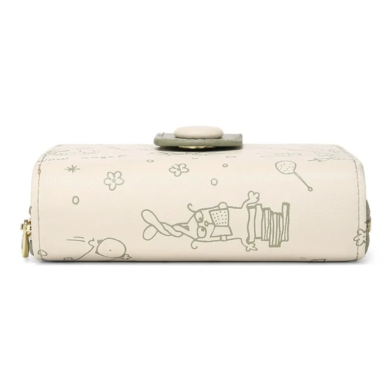 MEXICAN Cow Leather Wallet, Card Holder, Coin Purse Women's Brown/Light Green/Light Yellow-11