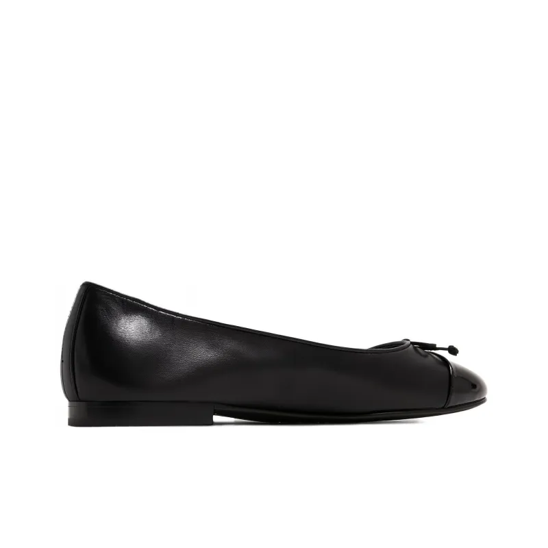 TORY BURCH Bow-detailing Leather Ballerina Shoes-3