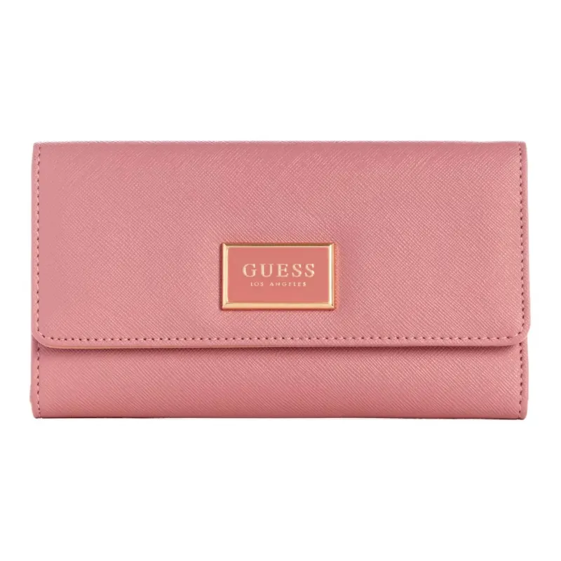 GUESS Saffiano Artificial Leather Handheld Wallet Unisex Peony Blush-0