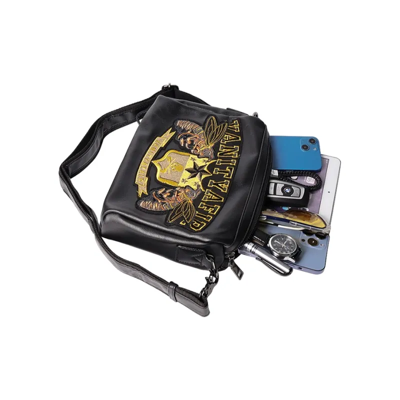 COTECi PU Crossbody Bag, Shoulder Bag Unisex Black-1