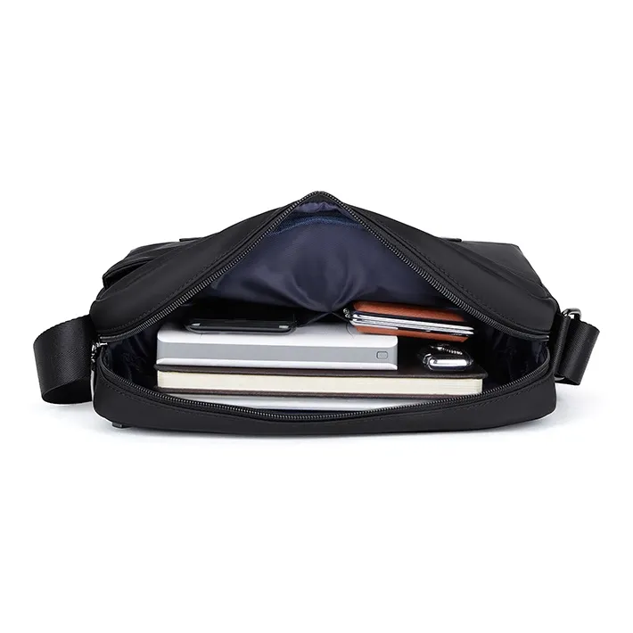 BISON DENIM Nylon Fabric Shoulder Bag Men's Black-7