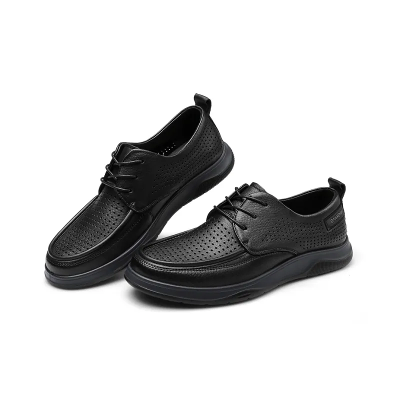 Strongman 3515 Summer Men's Genuine Leather Soft Sole Casual Leather Shoes With Sheepskin-4