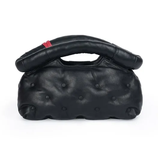 Karkki Lambskin Poker Card Collection Cloud Dumpling Bag Women's One Shoulder Handbag Women's Black Black Beauty-4
