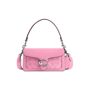 COACH Tabby Coated Canvas With Calfskin Portable Crossbody Bag Shoulder Bag Small Size Women's Bright Pink