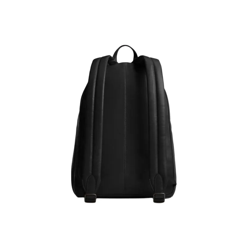 COACH Leather Backpack Large Size Men's Black-2