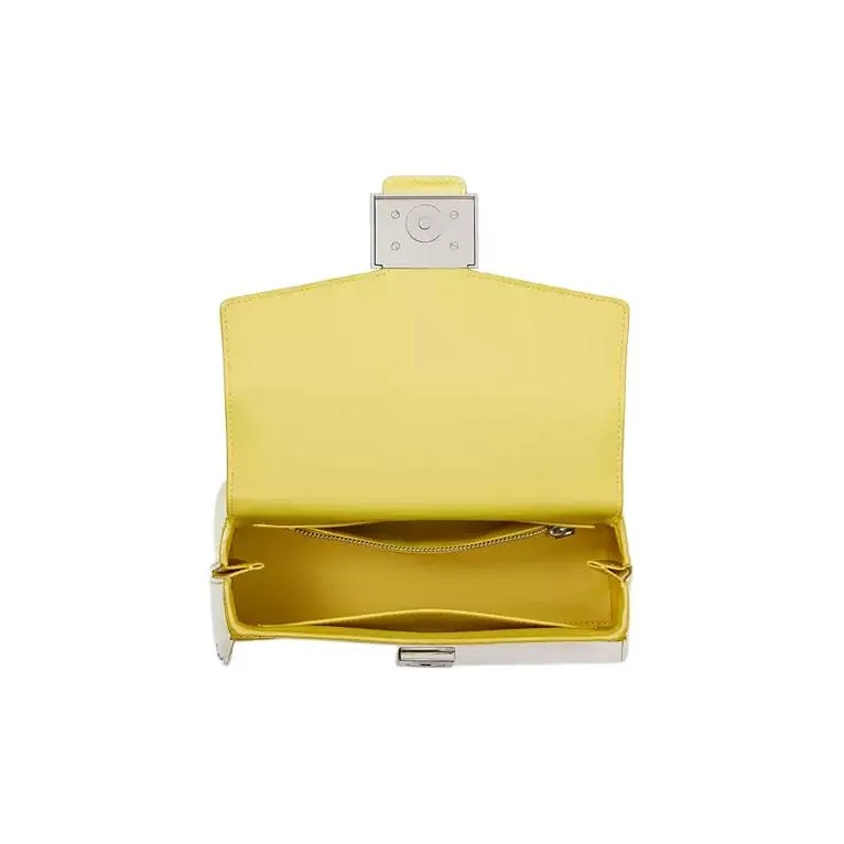 Kate Spade Katy Patent Leather Smooth Leather Shoulder Bag Crossbody Bag Handbag Small Size Women's Yellow Green-3