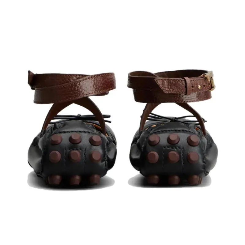 TOD'S Gommino Wraparound Style Ballerina Shoes Women's-4