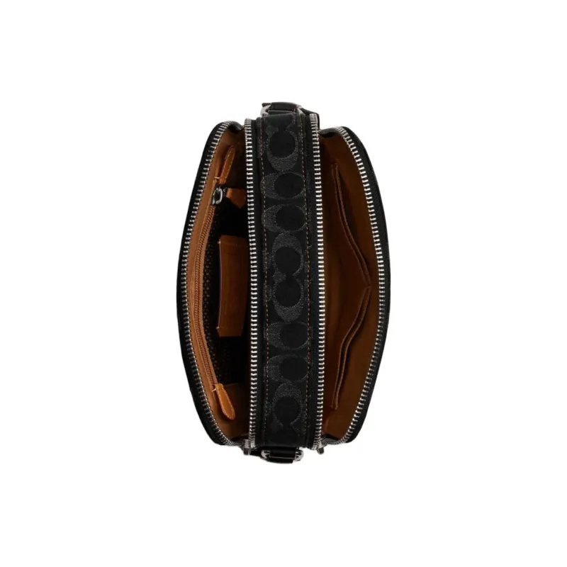 COACH Charter Delicate Calfskin Shoulder Bag Crossbody Bag Medium Size Men's Black-2