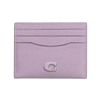 COACH Card Case Grain Leather Card Holder Card Holder Mini Men's Purple