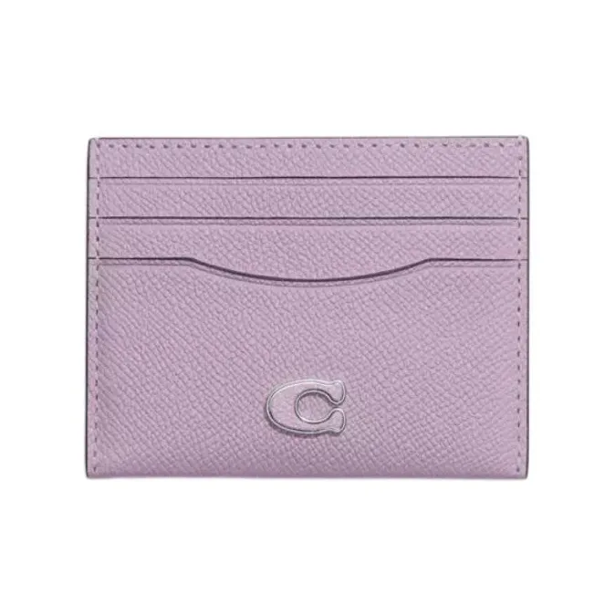 COACH Card Case Grain Leather Card Holder Card Holder Mini Men's Purple-0