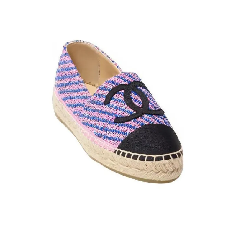 CHANEL Casual Single Shoes Women's Pink Blue-2