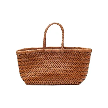 Dragon Diffusion Calfskin Basket Bag Handbag Trumpets Women's Tan