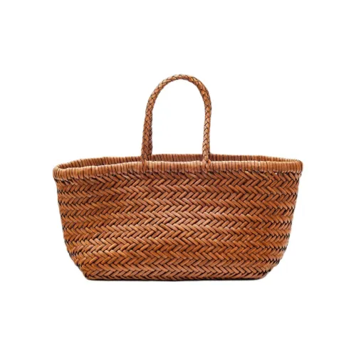 Dragon Diffusion Calfskin Basket Bag Handbag Trumpets Women's Tan