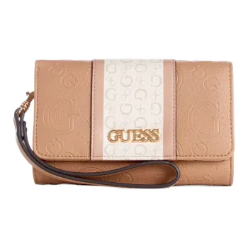 GUESS Artificial Leather Card Holder Wallet Unisex Brown