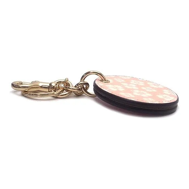 COACH Canvas With Leather Mirror Bag Charm Bag Merch Women's Pink & White-1