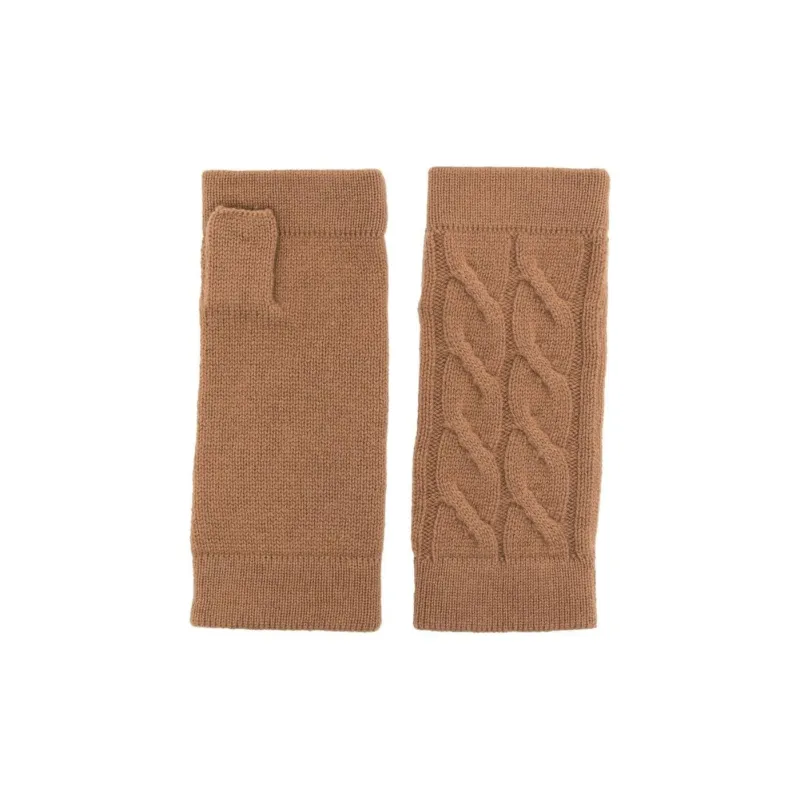 N.Peal Cable knit Fingerless Gloves-0