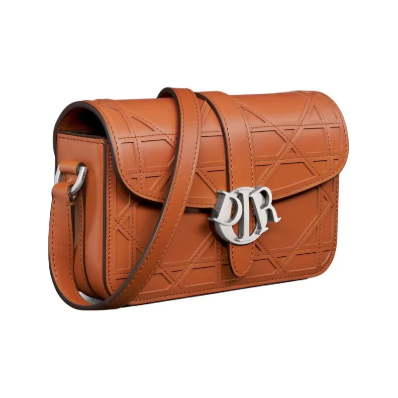 DIOR Cannage Cosmo Leather Shoulder Bag Crossbody Bag Mini Men's Cognac-2