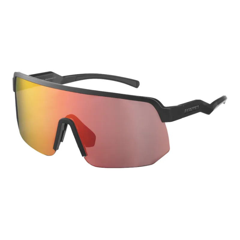 SALOMON Rubber Irregular Shape Sunglasses Men's Black-0