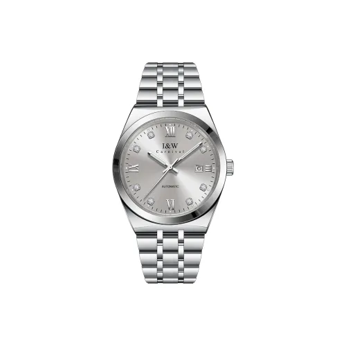 I&W CARNIVAL HWGUOJI Automatic Mechanical Movement Stainless Steel Strap Watch Men's Watches Gray Dial