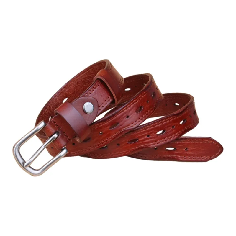 ACUC Top Grain Cow Leather Belts Women's 2.3cm-5