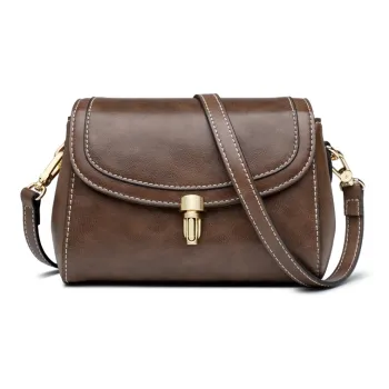 Old Man's Head Cow Leather Crossbody Bag Shoulder Bag Regular Women's Coffee