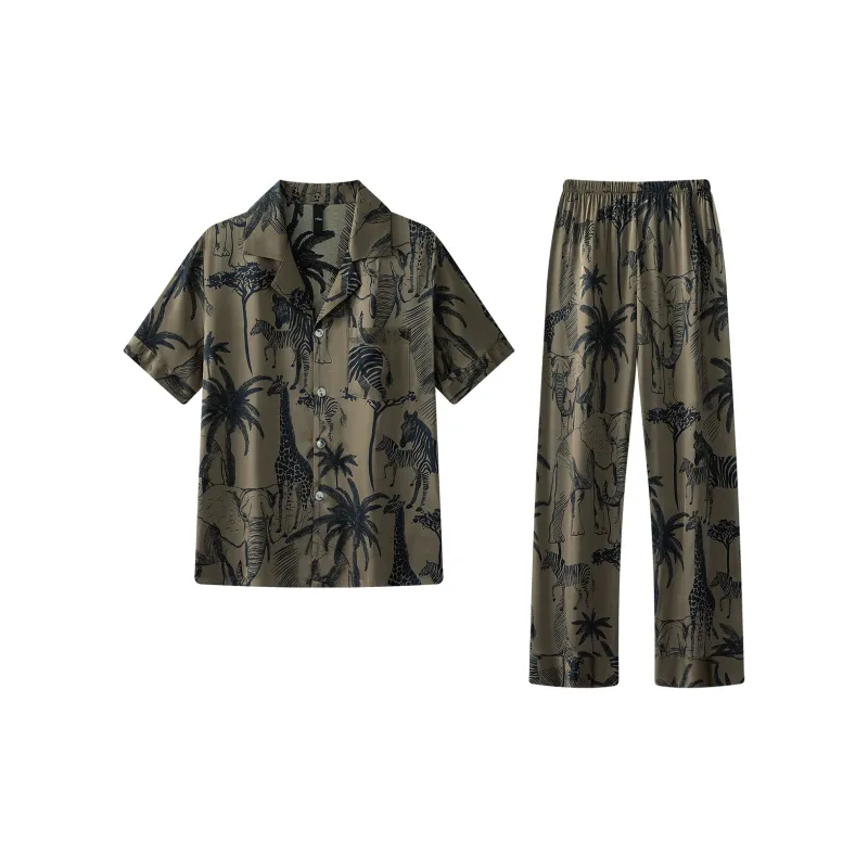 Gongdie Pajama Set Men's Coffee-2