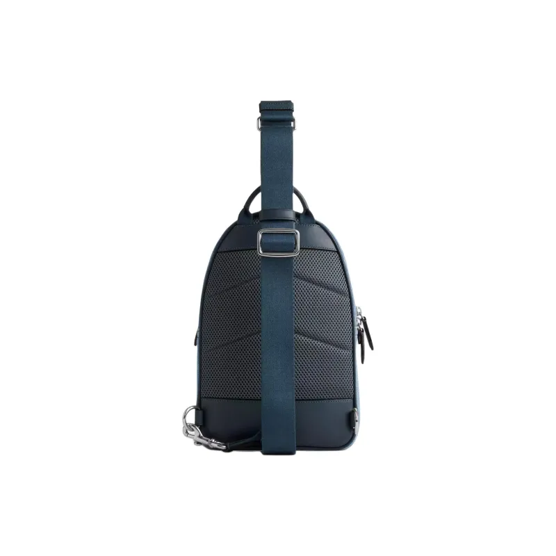 COACH Charter Denim Shoulder Bag, Crossbody Bag Trumpets Men's Indigo-2