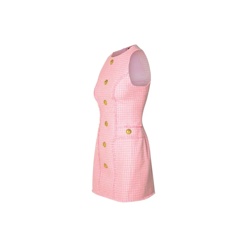 BALMAIN Sleeveless Dress Women's Pink-2