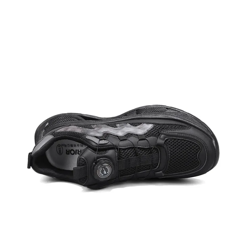 WARRIOR Chunky Sneakers Men Low Top Black/Gray-3