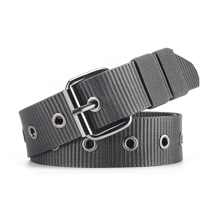 ACUC All Season Solid Color Canvas Youth Versatile Pin Buckle Belt Belt Width  3.8cm Unisex-6