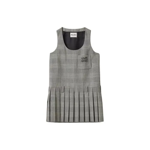 MIU MIU Sleeveless Dresses Women's Gray