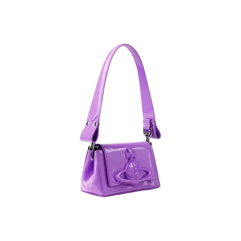 Vivienne Westwood HAZEL Calfskin Portable Crossbody Bag, Shoulder Bag Women's Purple-2
