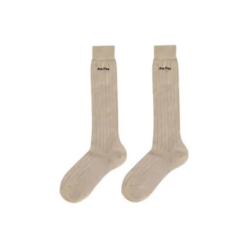 MIU MIU Knee High Socks Women's 1 Pack Brown