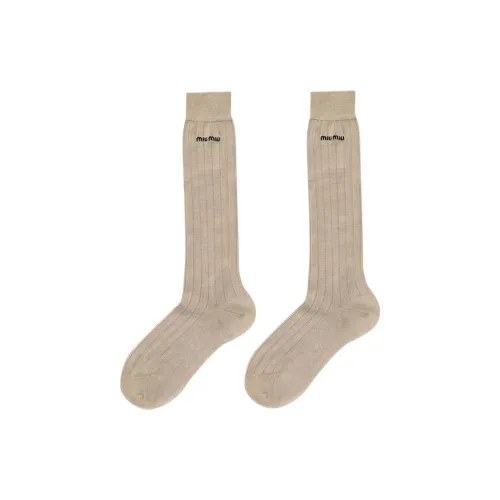 MIU MIU Knee High Socks Women's 1 Pack Brown