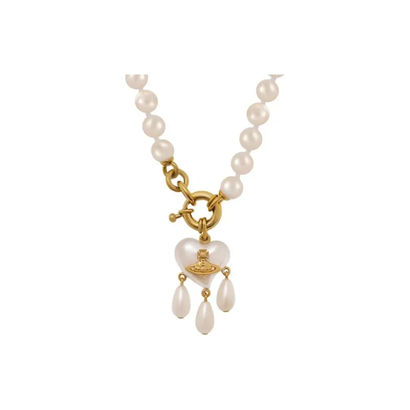 Vivienne Westwood Recycled Brass, Glass Pearl Necklaces Unisex Gold-0