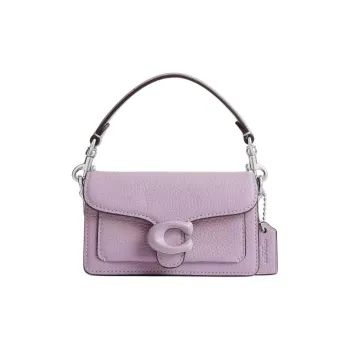 COACH Tabby Polished Grain Leather Portable Crossbody Bag, Shoulder Bag Mini Women's Light Purple