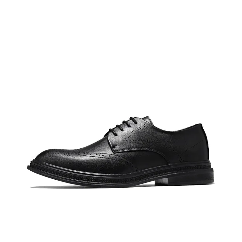 XIAOTOULANG Dress Shoes Men Low Top Black/Brown-0